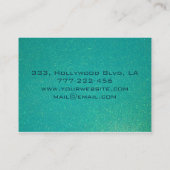 Carte De Visite Élégante et professionnelle chic aqua glittery tur (Dos)