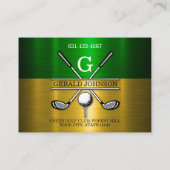 Carte de visite élégante et simple de golf avec mo (Dos)