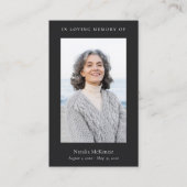 Carte De Visite Élégante et simple prière funéraire de photo commé (Devant)