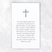 Carte De Visite Élégante et simple prière funéraire de photo commé