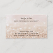 Carte De Visite Élégante étincelle dorée brille les ongles (Dos)