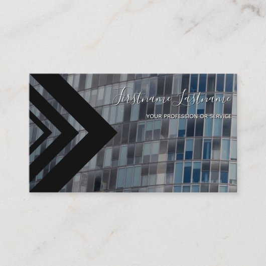 Carte De Visite Elégante façade de bureau triangle noir (Devant)