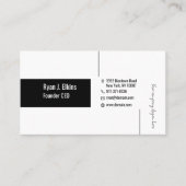 Carte De Visite Elégante Feminine Design Fondatrice PDG (Devant)