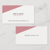 Carte De Visite élégante femme professionnelle moderne blanche ros (Devant / Derrière)