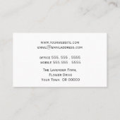 Carte De Visite Élégante ferme de fleurs chic Lavender (Dos)