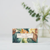 Carte De Visite Élégante feuille de verdure Botanique (Debout devant)