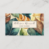 Carte De Visite Élégante feuille de verdure Botanique (Devant)