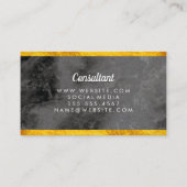 Carte De Visite Elégante finition en marbre noir or (Dos)