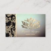 Carte De Visite Elégante Flèche Or Professionnelle Moderne, Lotus (Devant)