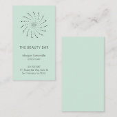 Carte De Visite Elégante Fleur Abstraite verte de mer moderne (Devant / Derrière)