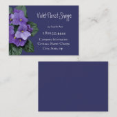 Carte De Visite Élégante Fleur de la nature Plante violet africain (Devant / Derrière)