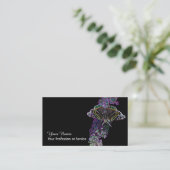 Carte De Visite Élégante fleur de papillon Neon Pop-Art (Debout devant)