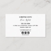 Carte De Visite Elégante Fleur Fleur Fleur Fleur Noire Et Blanc Fa (Dos)