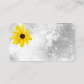 Carte De Visite élégante fleur jaune vif sur l'aquarelle gris (Dos)