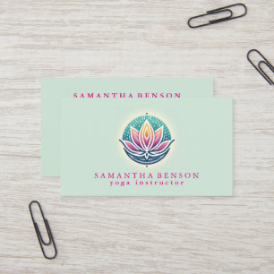 Carte De Visite Élégante Fleur Lotus Moderne