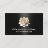 Carte De Visite Elégante Fleur Lotus Moderne Salon Noir & SPA (Devant)