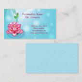 Carte De Visite Elégante Fleur Lotus Zen Yoga Méditation Sky Blue (Devant / Derrière)