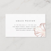 Carte De Visite Élégante fleur Rose d'Hibiscus d'or (Dos)