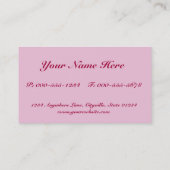 Carte De Visite Elégante Fleur rose et rouge Damas (Dos)