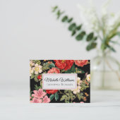 Carte De Visite Élégante Fleur Rose Vintage (Debout devant)