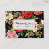 Carte De Visite Élégante Fleur Rose Vintage (Devant)