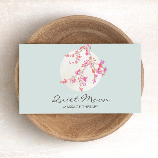 Carte De Visite Élégante fleurs de cerise rose