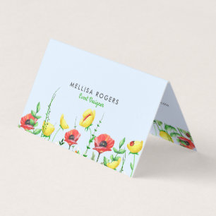 Carte De Visite Elégante Fleurs de ressort colorées Bordure 3