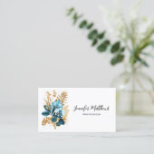 Carte De Visite Élégante floraison d'orchidée bleue en fleurs (Debout devant)