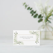 Carte De Visite Élégante Florale de Verdure Professionnelle (Debout devant)