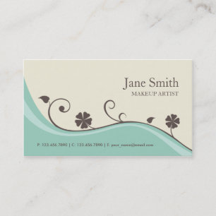 Carte De Visite Élégante Florale Fleur Retro Moderne Design Classy