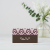 Carte De Visite Élégante Florale moderne Damask Classy (Debout devant)