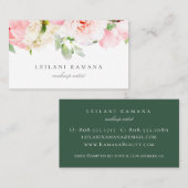 Carte De Visite Élégante florale rose pâle (Devant / Derrière)