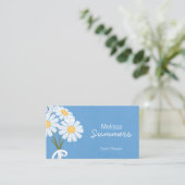 Carte De Visite Élégante folie florale et blanche (Debout devant)