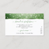 Carte De Visite Elégante forêt blanche Parties scintillant verte É (Dos)