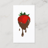 Carte De Visite élégante fraise couverte de chocolat (Devant)