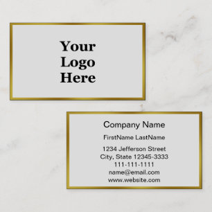 Carte De Visite Élégante frontière d'or de Faux à deux côtés