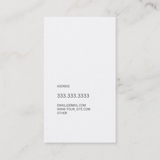 Carte De Visite Elégante frontière florale moderne blanche (Dos)