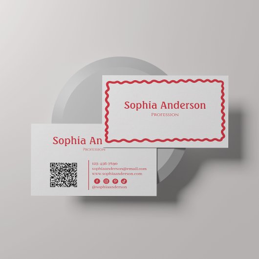 Carte De Visite Élégante frontière rose vif pour les femmes | Prof
