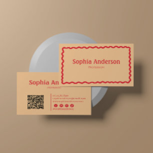 Carte De Visite Élégante frontière rose vif pour les femmes   Prof