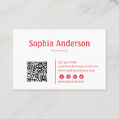 Carte De Visite Élégante frontière rose vif pour les femmes | Prof (Dos)