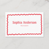 Carte De Visite Élégante frontière rose vif pour les femmes | Prof (Devant)