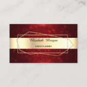 Carte De Visite Elégante Géométrie Or tendance, Cadre, Bokeh Rouge (Devant)