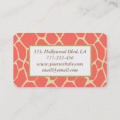 Carte De Visite Élégante girafe moderne et professionnelle (Dos)