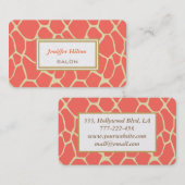 Carte De Visite Élégante girafe moderne et professionnelle (Devant / Derrière)