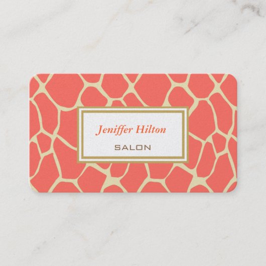 Carte De Visite Élégante girafe moderne et professionnelle (Devant)