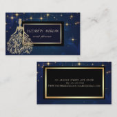 Carte De Visite Élégante Glamorouse Moderne Étoiles Robe Or Faux (Devant / Derrière)