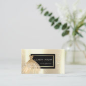 Carte De Visite Élégante Glamorouse moderne, Robe dorée (Debout devant)