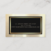 Carte De Visite Élégante Glamorouse Moderne, Robe Or Faux (Dos)