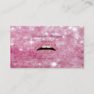 Carte De Visite Élégante Glamour tendance Glittery Lips Bokeh