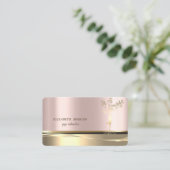 Carte De Visite Elégante Gold Tree Girl Silhouette Rose Gold (Debout devant)